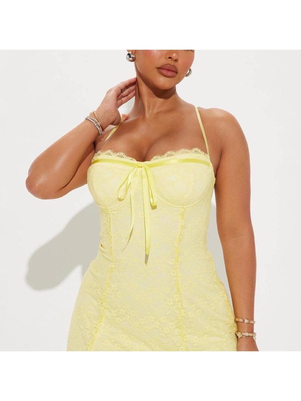 Fashion Nova Women's Yellow Dress